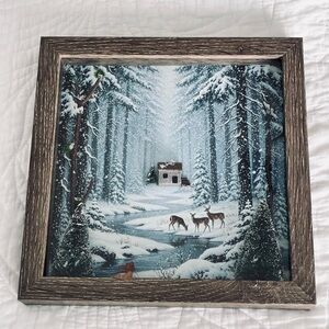 Winter Forest Scene Framed Art